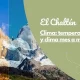 Vista panorámica de El Chaltén con el Fitz Roy nevado y cielo cambiante durante distintas estaciones del año